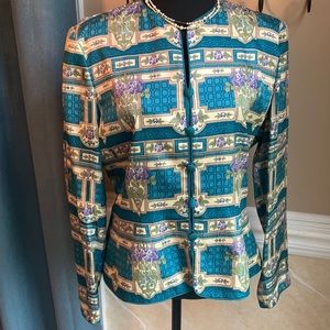 - VNTG ADRIANNA PAPELL Silk Jacket SZ.10
